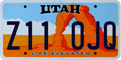 UT license plate Z110JQ