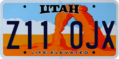 UT license plate Z110JX