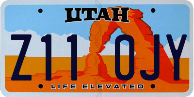 UT license plate Z110JY