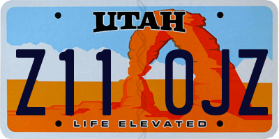 UT license plate Z110JZ