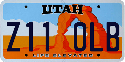 UT license plate Z110LB