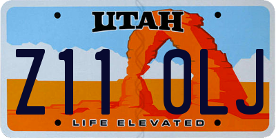 UT license plate Z110LJ