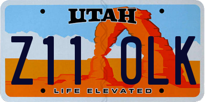 UT license plate Z110LK