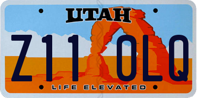 UT license plate Z110LQ