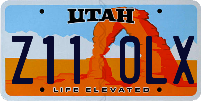 UT license plate Z110LX