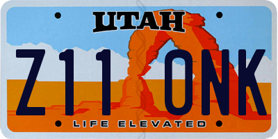 UT license plate Z110NK