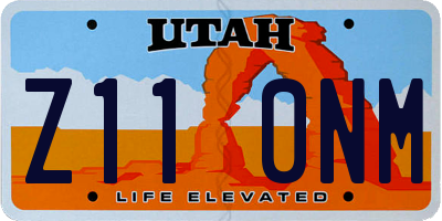 UT license plate Z110NM