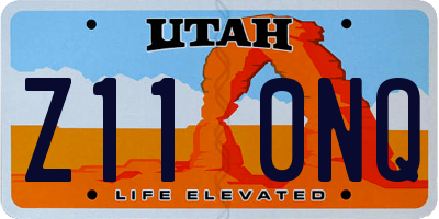 UT license plate Z110NQ