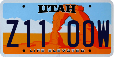 UT license plate Z110OW