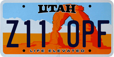 UT license plate Z110PF