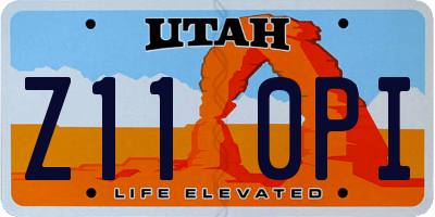 UT license plate Z110PI