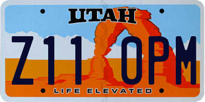 UT license plate Z110PM