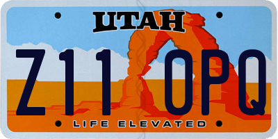 UT license plate Z110PQ