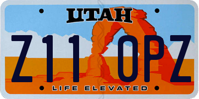UT license plate Z110PZ