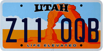 UT license plate Z110QB