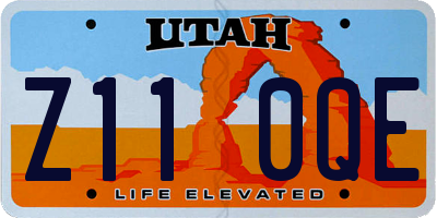 UT license plate Z110QE