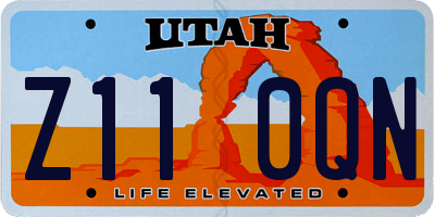 UT license plate Z110QN