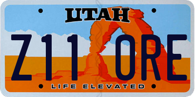 UT license plate Z110RE