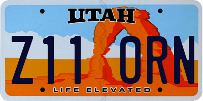UT license plate Z110RN