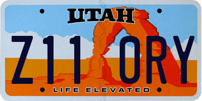 UT license plate Z110RY
