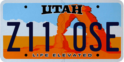 UT license plate Z110SE