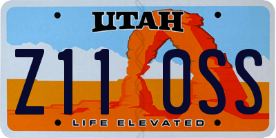 UT license plate Z110SS