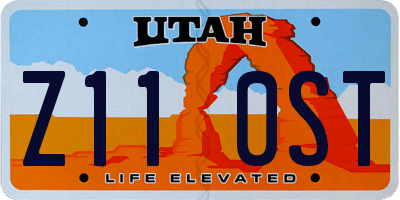 UT license plate Z110ST