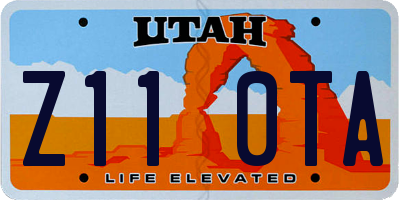 UT license plate Z110TA