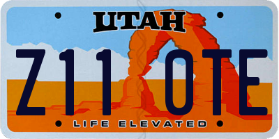 UT license plate Z110TE
