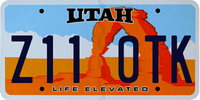 UT license plate Z110TK