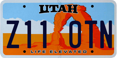 UT license plate Z110TN