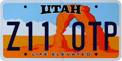UT license plate Z110TP