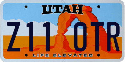 UT license plate Z110TR