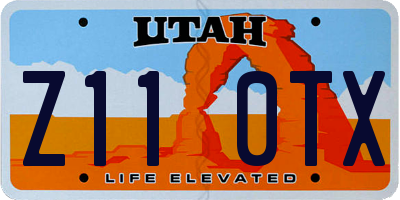 UT license plate Z110TX