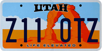 UT license plate Z110TZ