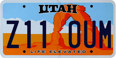 UT license plate Z110UM