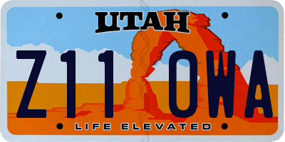 UT license plate Z110WA