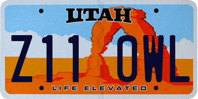 UT license plate Z110WL
