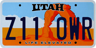 UT license plate Z110WR