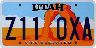 UT license plate Z110XA