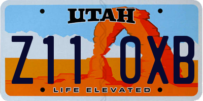 UT license plate Z110XB