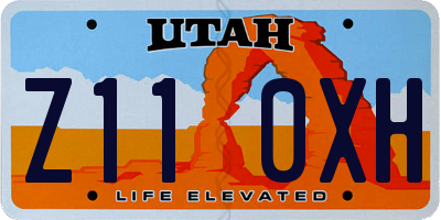 UT license plate Z110XH