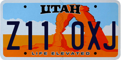 UT license plate Z110XJ