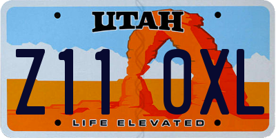 UT license plate Z110XL