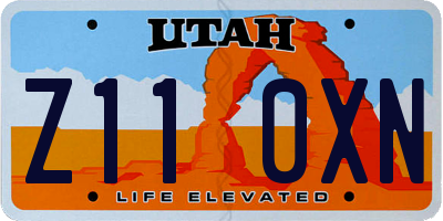 UT license plate Z110XN