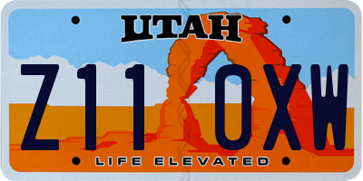UT license plate Z110XW