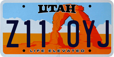 UT license plate Z110YJ