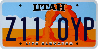 UT license plate Z110YP