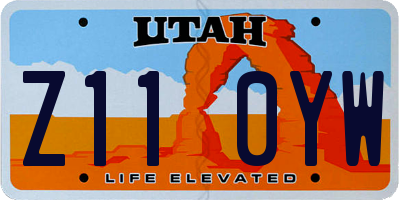 UT license plate Z110YW