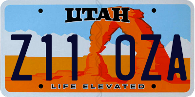UT license plate Z110ZA